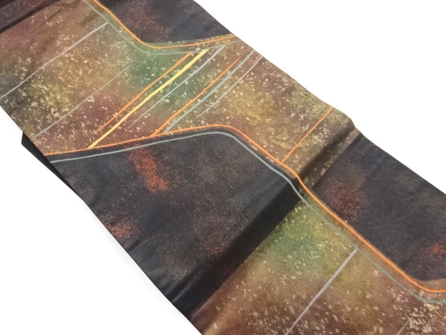 引箔変わり横段模様織出し名古屋帯